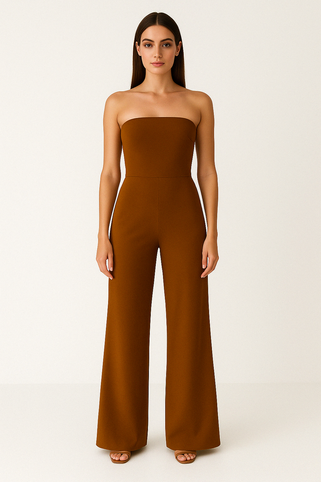 Women's Pantsuit – Strapless – Wide Legs – Elegant Fit – Formal Use