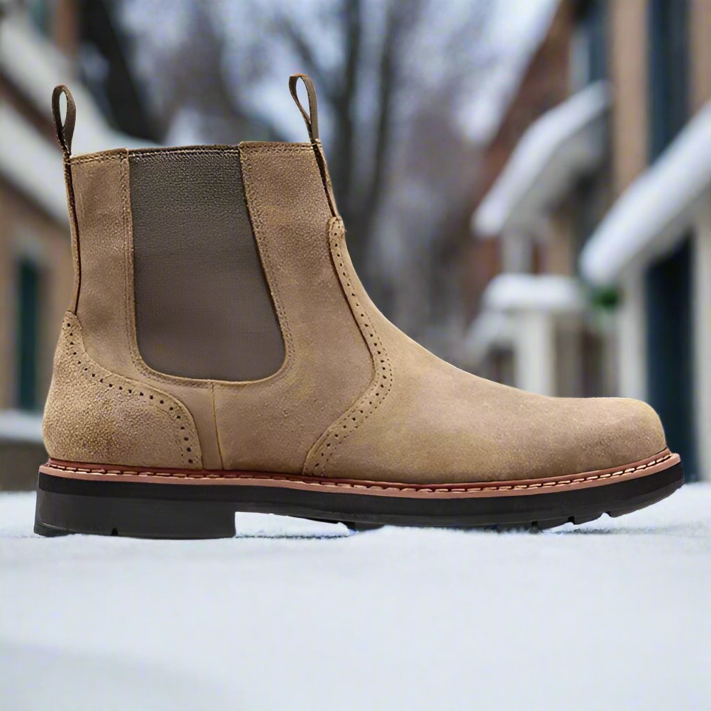 Men's Chelsea Boots – Suede Leather – Comfortable Fit – Durable Rubber Sole