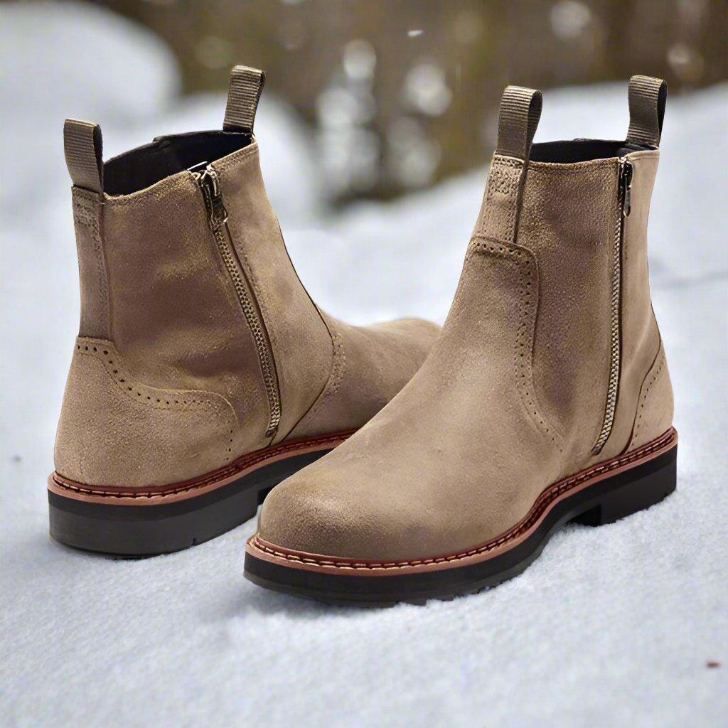 Men's Chelsea Boots – Suede Leather – Comfortable Fit – Durable Rubber Sole
