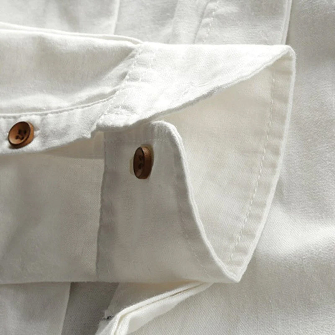 Men's Shirt - Slim Fit - Long Sleeve with Mandarin Collar - Breathable and Stylish Design