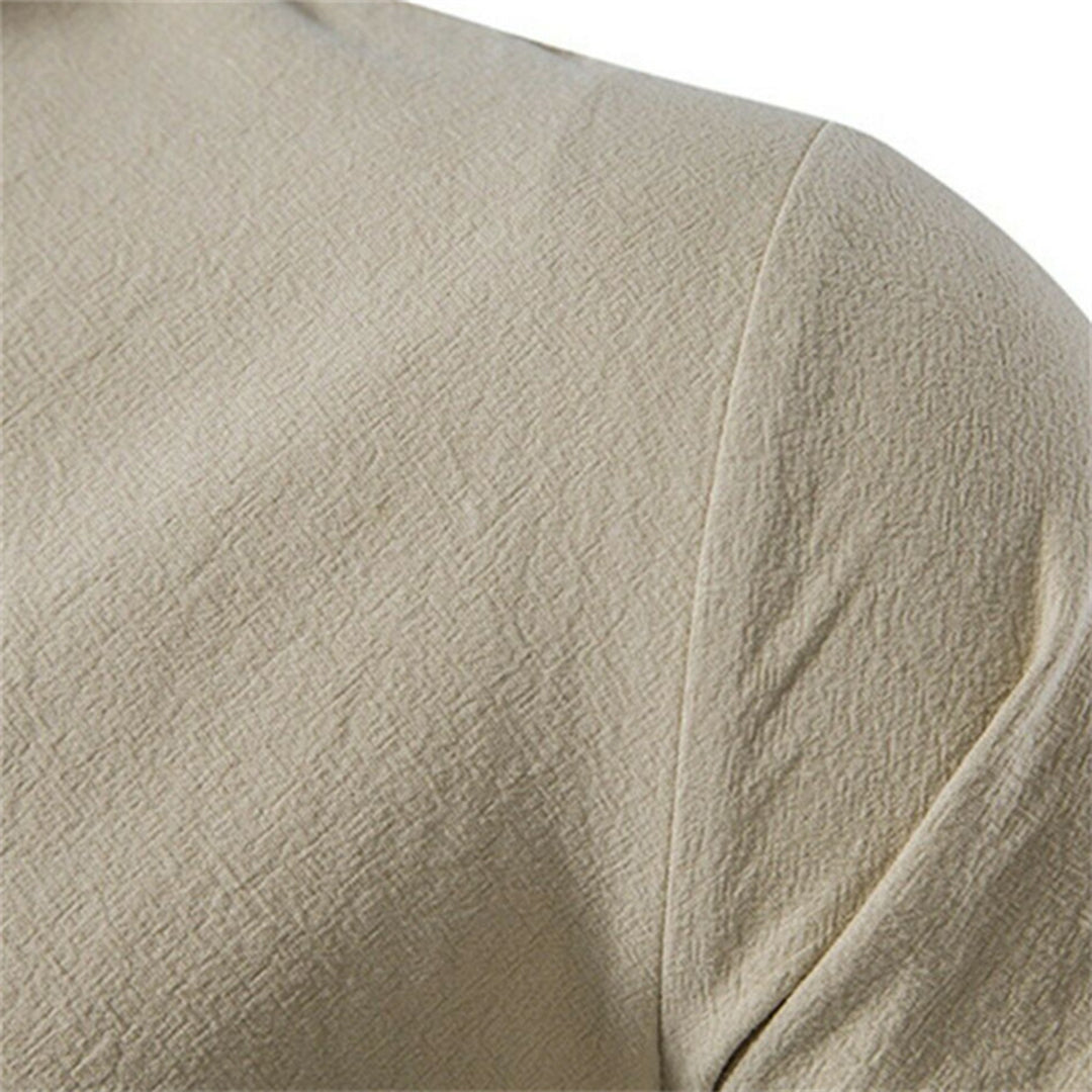 Men's Shirt – Long Sleeve with Lace Details – Mandarin Collar – Relaxed Fit