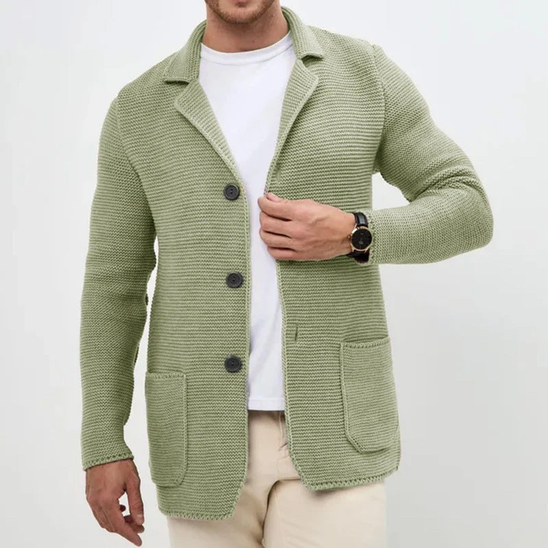 Mason Collared Cardigan | Button Front Patch Pockets Cardigan
