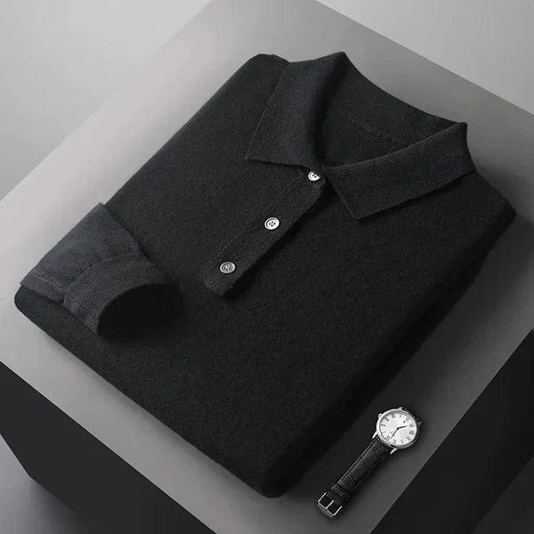 Men's Knitted Polo Shirt – Slim Fit – Classic Collar – Soft and Comfortable