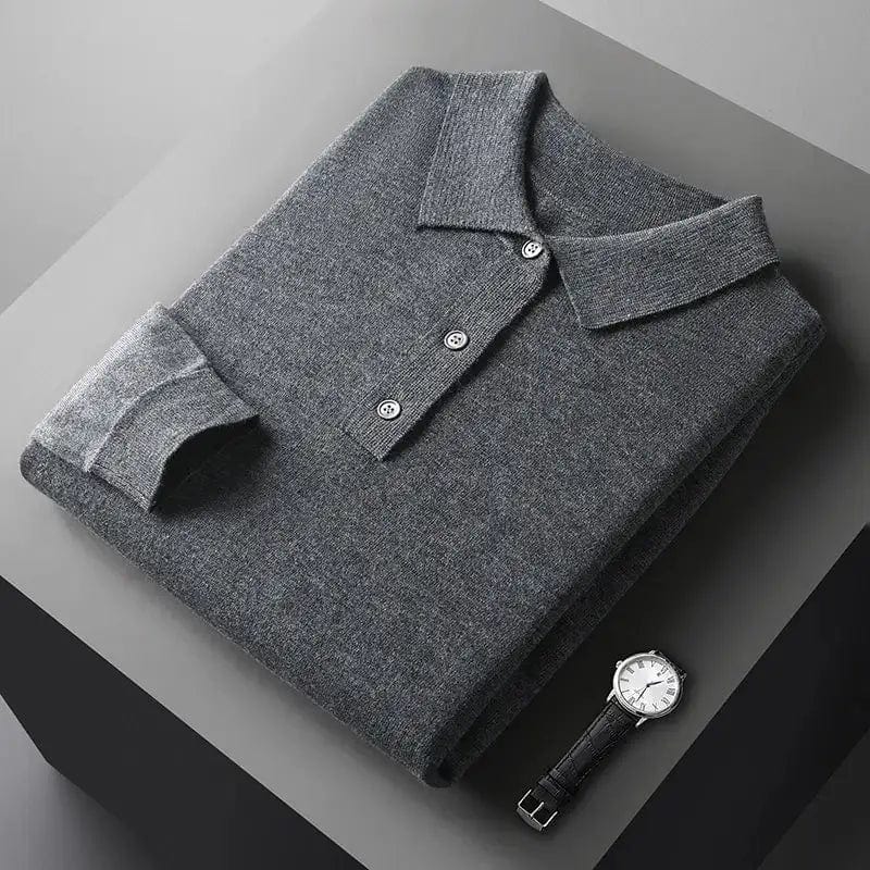 Men's Knitted Polo Shirt – Slim Fit – Classic Collar – Soft and Comfortable