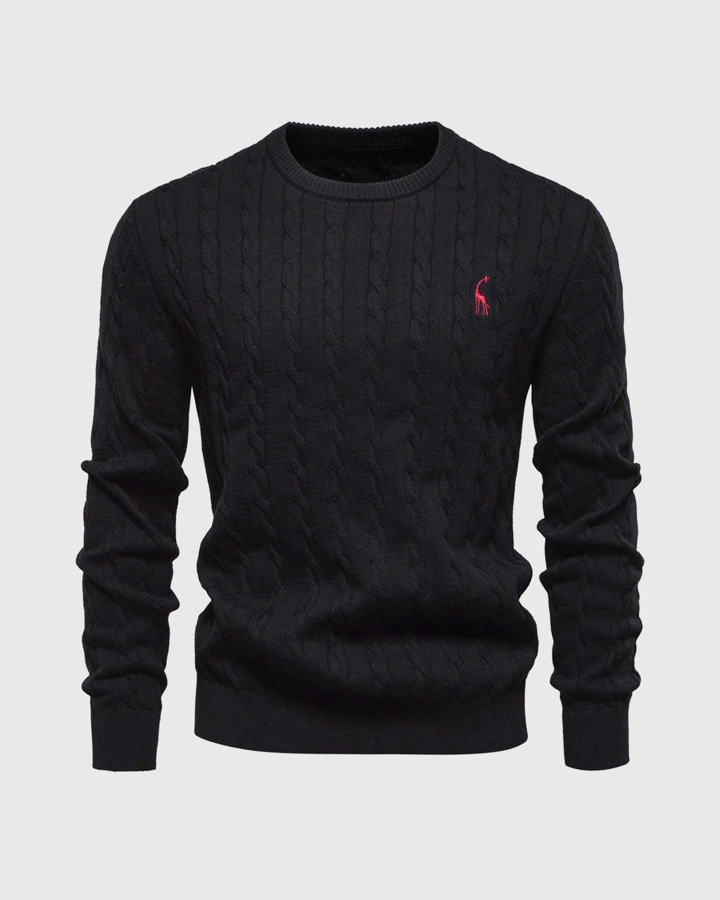 Men's Sweater – Cable Knit – Regular Fit – Ribbed Edges – Logo Detail
