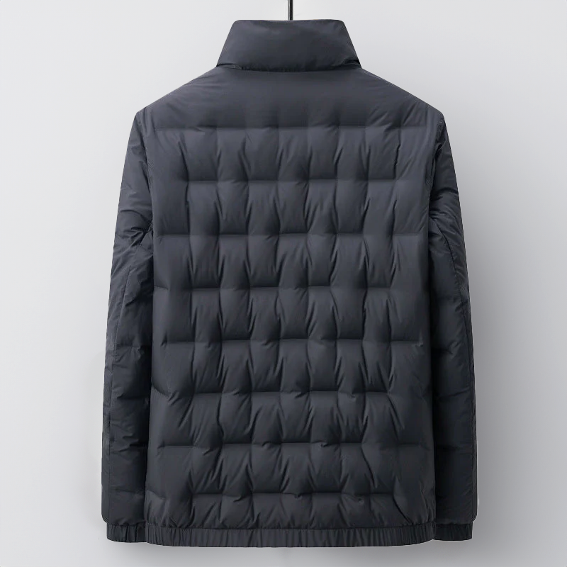 Men's Jacket - Padded Quilted Design - High Collar - Light and Warm