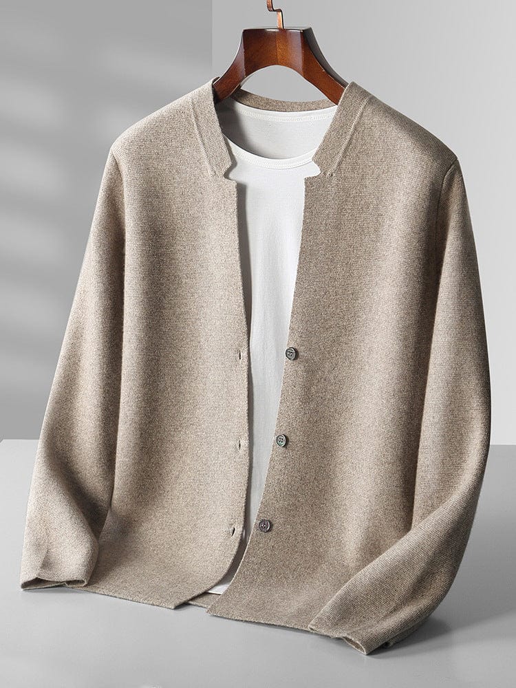 Men's Knitted Jacket - Soft and Comfortable - Button Closure - Regular Fit - Long Sleeved
