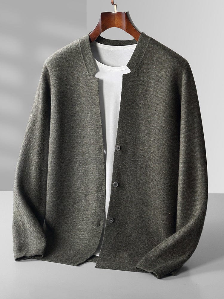Men's Knitted Jacket - Soft and Comfortable - Button Closure - Regular Fit - Long Sleeved
