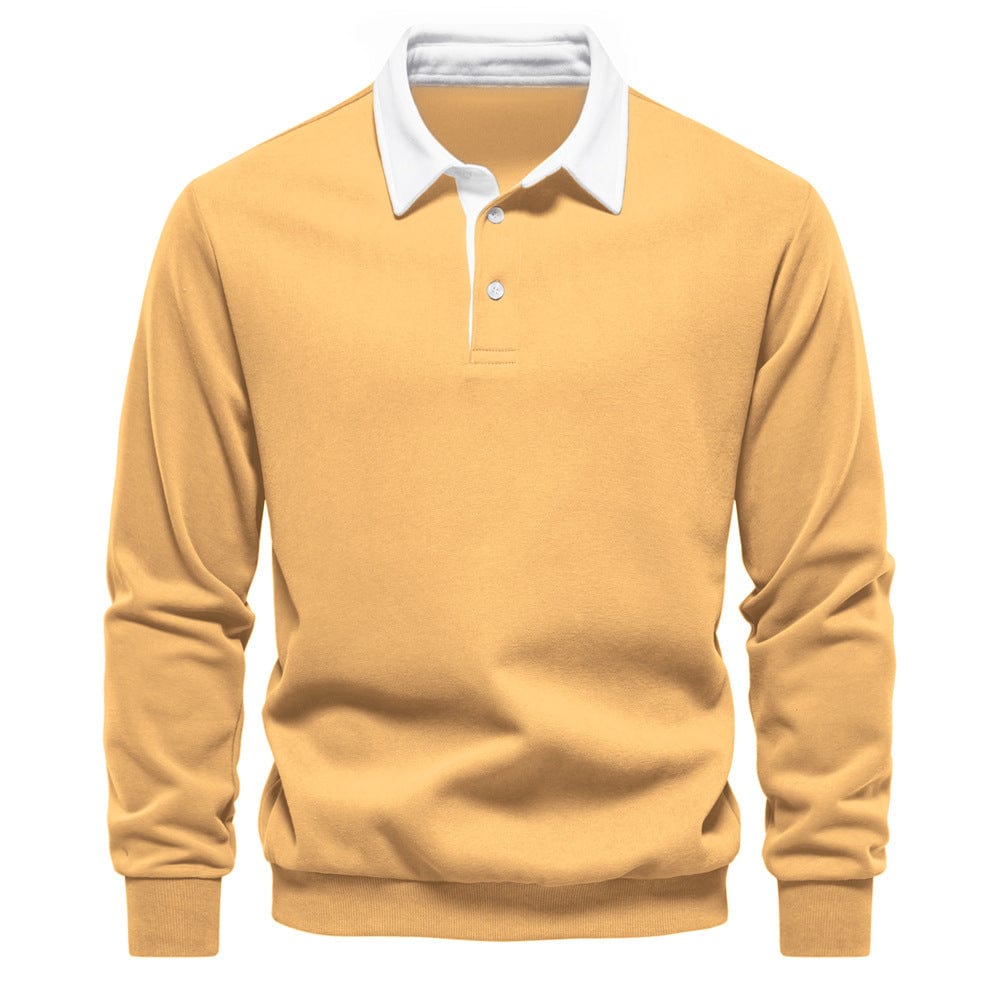 Men's Polo Sweater - Classic Fit - Soft Knit - Ribbed Cuffs