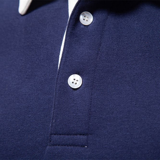 Men's Polo Sweater - Classic Fit - Soft Knit - Ribbed Cuffs