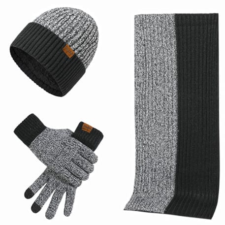 Unisex Strikkelue og Skjerf - Myk og Varm - Ribbestrikket Elastisk Passform