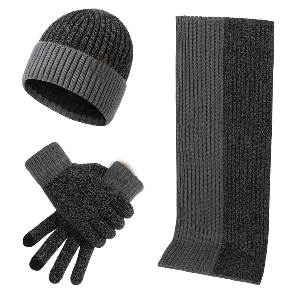 Unisex Strikkelue og Skjerf - Myk og Varm - Ribbestrikket Elastisk Passform