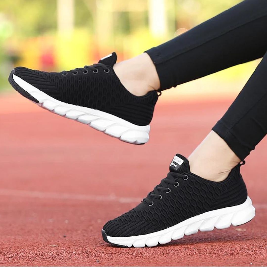Women's Sneakers – Soft Knit – Low Top – Breathable Comfort – Memory Foam Sole