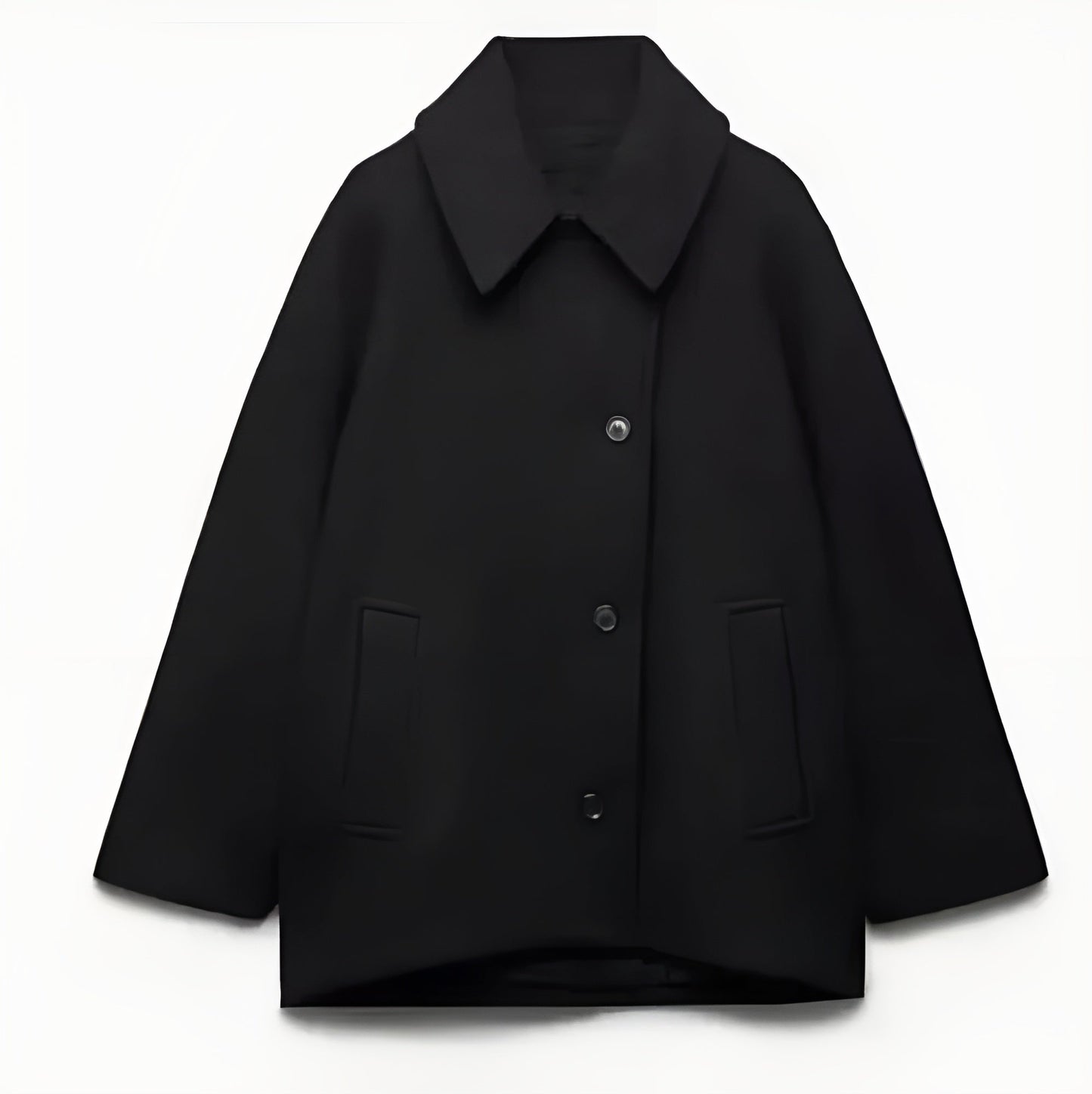 Dame Kåpe - Oversized Passform - Ullblanding - Dobbeltspennet - Notch-Lapel