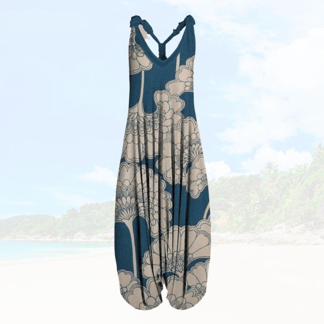 Women's Jumpsuit – Relaxed Fit – Sleeveless – Breathable Fabric – Ankle Length