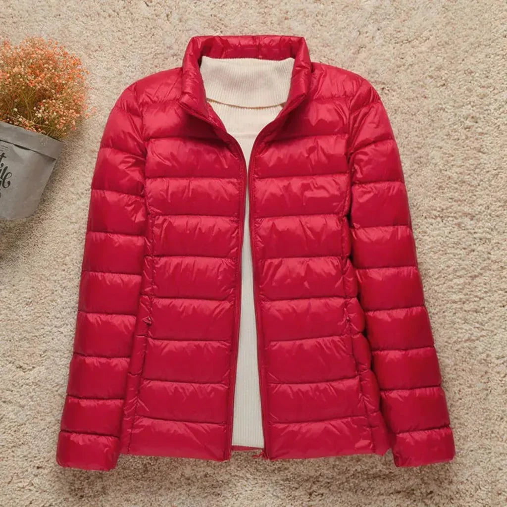 Women's Jacket – Quilted Lightweight Model – Regular Fit – Zipper – High Collar