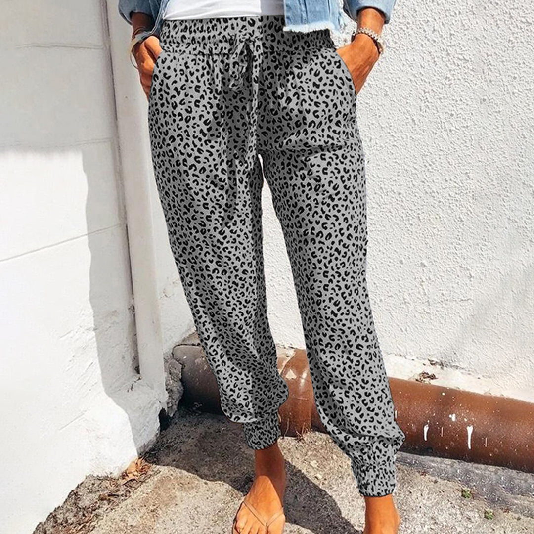 Women's Sweatpants – Relaxed Fit – Animal Print – Cotton – Full Length