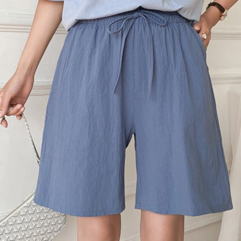 Women's Shorts to Knee – Relaxed Fit – Elastic and Drawstring – Natural Fibers