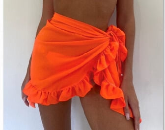 Women's Beach Skirt – Breathable Lightweight Fabric – Adjustable Fit – Ruffle Hem