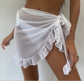 Women's Beach Skirt – Breathable Lightweight Fabric – Adjustable Fit – Ruffle Hem