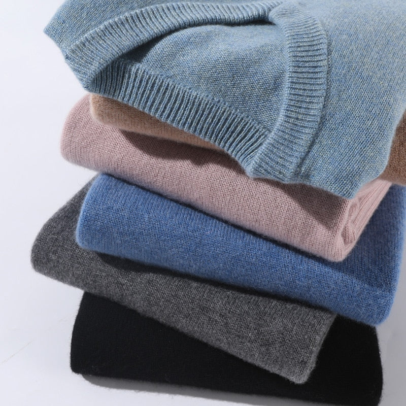 Herregenser – Klassisk Strikket Ull – Rund Hals – Langermet – Regular Fit