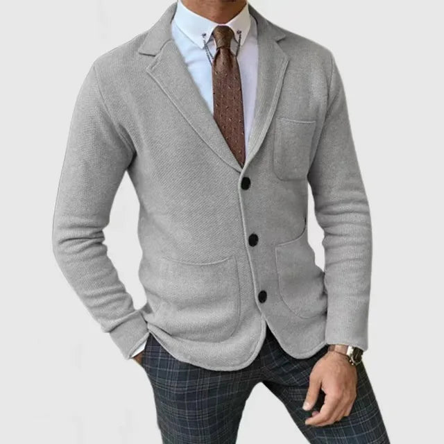 Men's Blazer – Slim Fit – Soft Stretch Knit – Single Breasted – Classic Cut