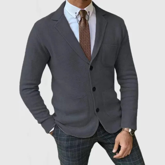 Men's Blazer – Slim Fit – Soft Stretch Knit – Single Breasted – Classic Cut