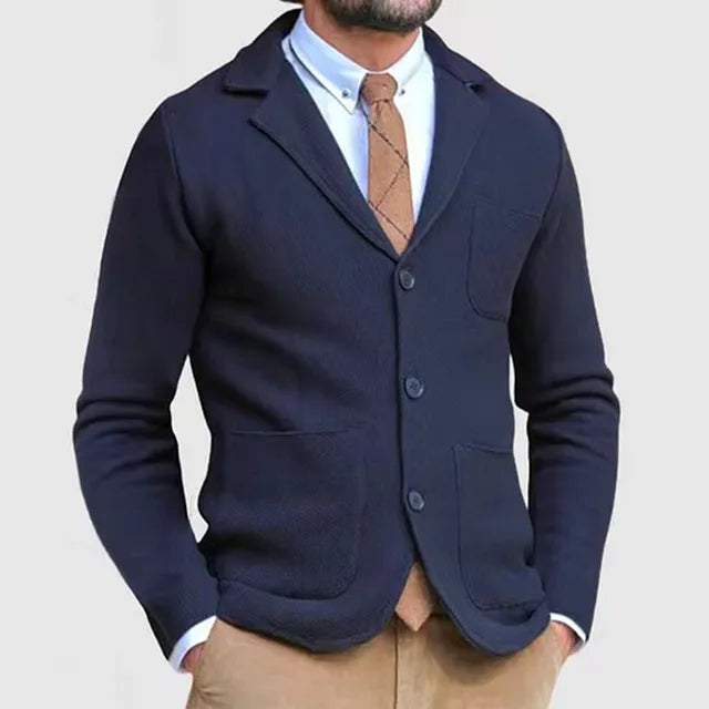 Men's Blazer – Slim Fit – Soft Stretch Knit – Single Breasted – Classic Cut