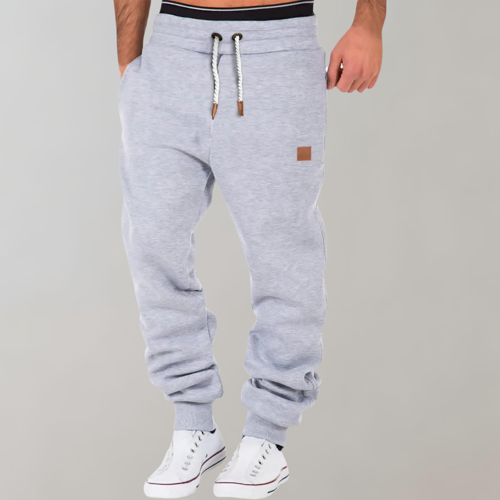 Men's Pants Sweatpants – Relaxed Fit – Cotton Blend – Drawstring Waist – Ribbed Cuffs