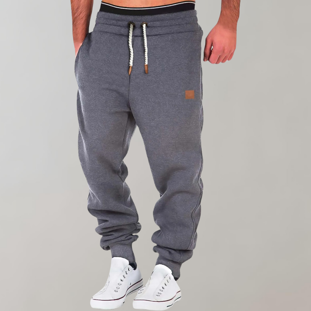 Men's Pants Sweatpants – Relaxed Fit – Cotton Blend – Drawstring Waist – Ribbed Cuffs