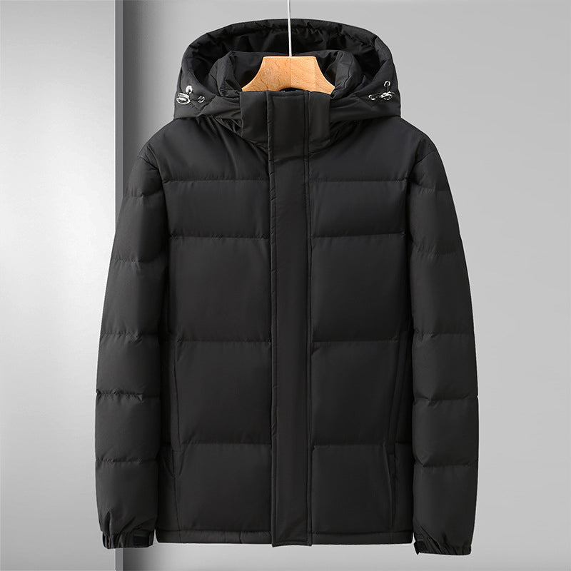 Men's Down Jacket - Padded and Water-Repellent - Hood and Zipper Closure - Comfortable Fit