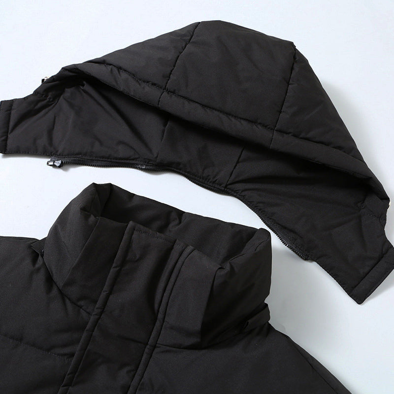 Men's Down Jacket - Padded and Water-Repellent - Hood and Zipper Closure - Comfortable Fit