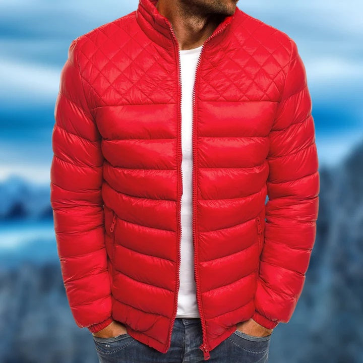 Men's Jacket – Padded – Water-Repellent – Regular Fit – High Collar – Zipper
