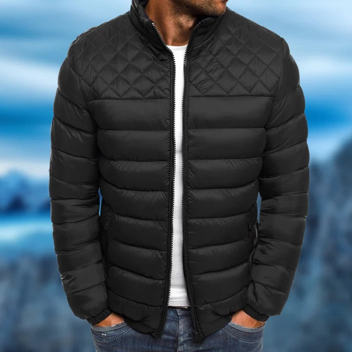Men's Jacket – Padded – Water-Repellent – Regular Fit – High Collar – Zipper