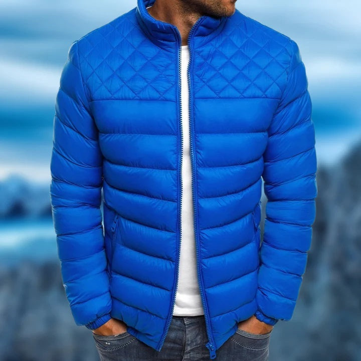 Men's Jacket – Padded – Water-Repellent – Regular Fit – High Collar – Zipper