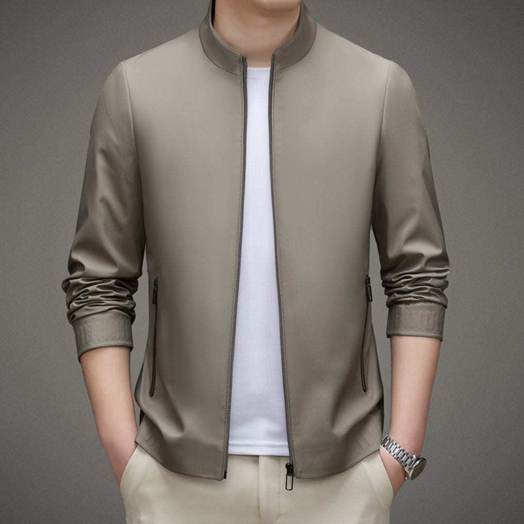 Men's Jacket – Slim Fit – Shoulder Structure – Zipper Closure – Ribbed Cuffs
