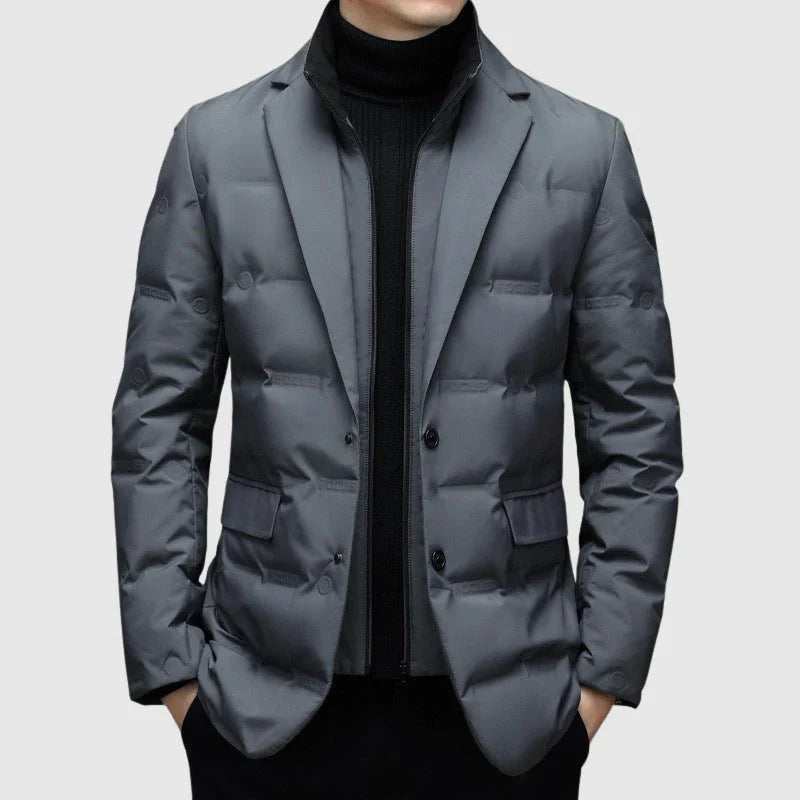 Men's Jacket – Tailored Cut – Quilted Blazer Style – Two-Button Closure