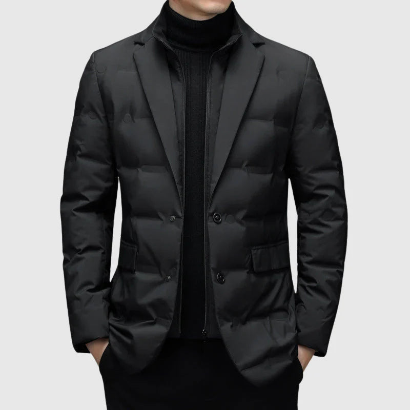 Men's Jacket – Tailored Cut – Quilted Blazer Style – Two-Button Closure