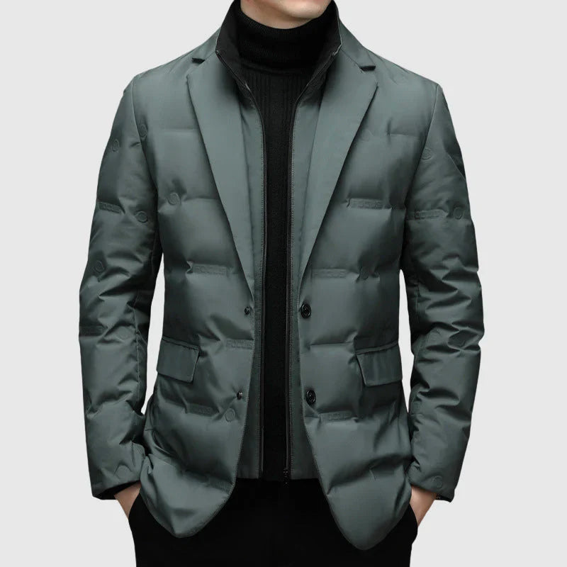 Men's Jacket – Tailored Cut – Quilted Blazer Style – Two-Button Closure