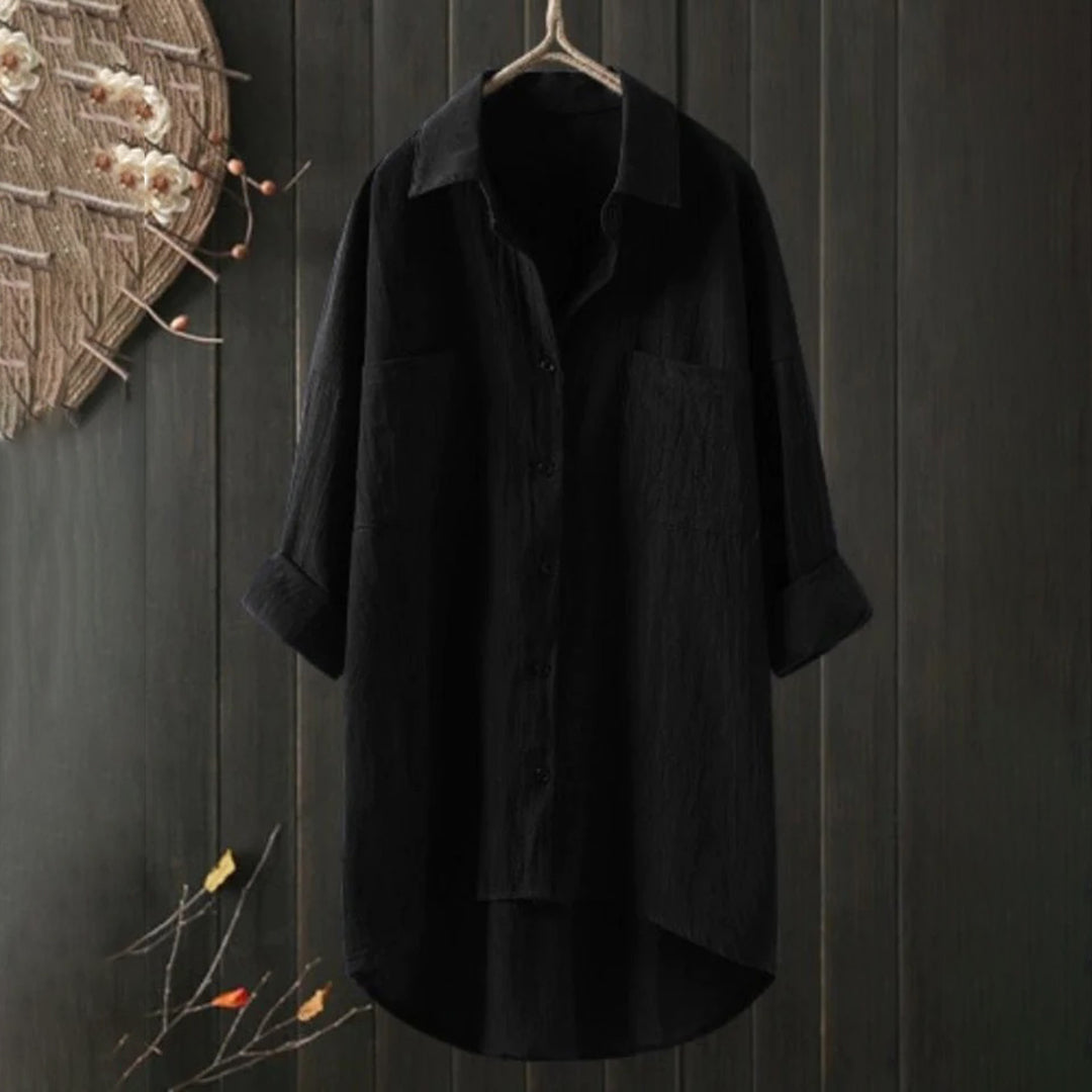 Women's Shirt – Relaxed Fit – Breathable Fabric – Dropped Shoulders – Tunic Length