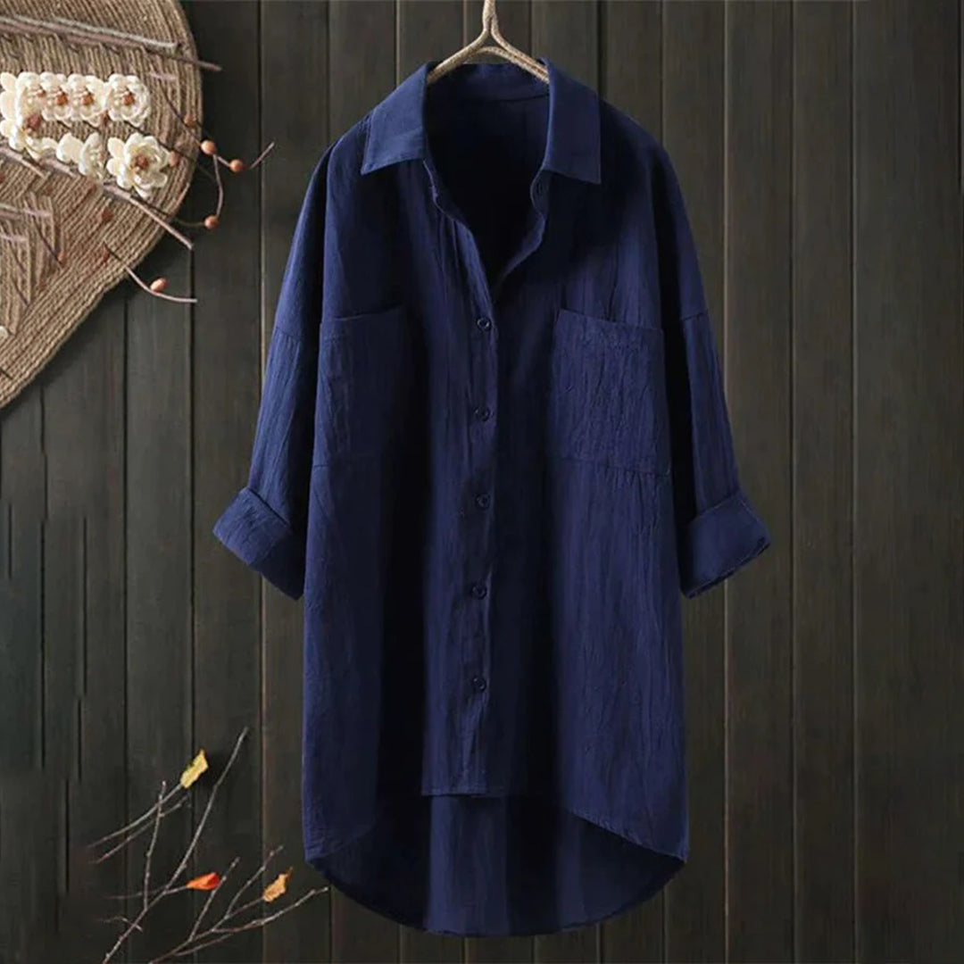 Women's Shirt – Relaxed Fit – Breathable Fabric – Dropped Shoulders – Tunic Length
