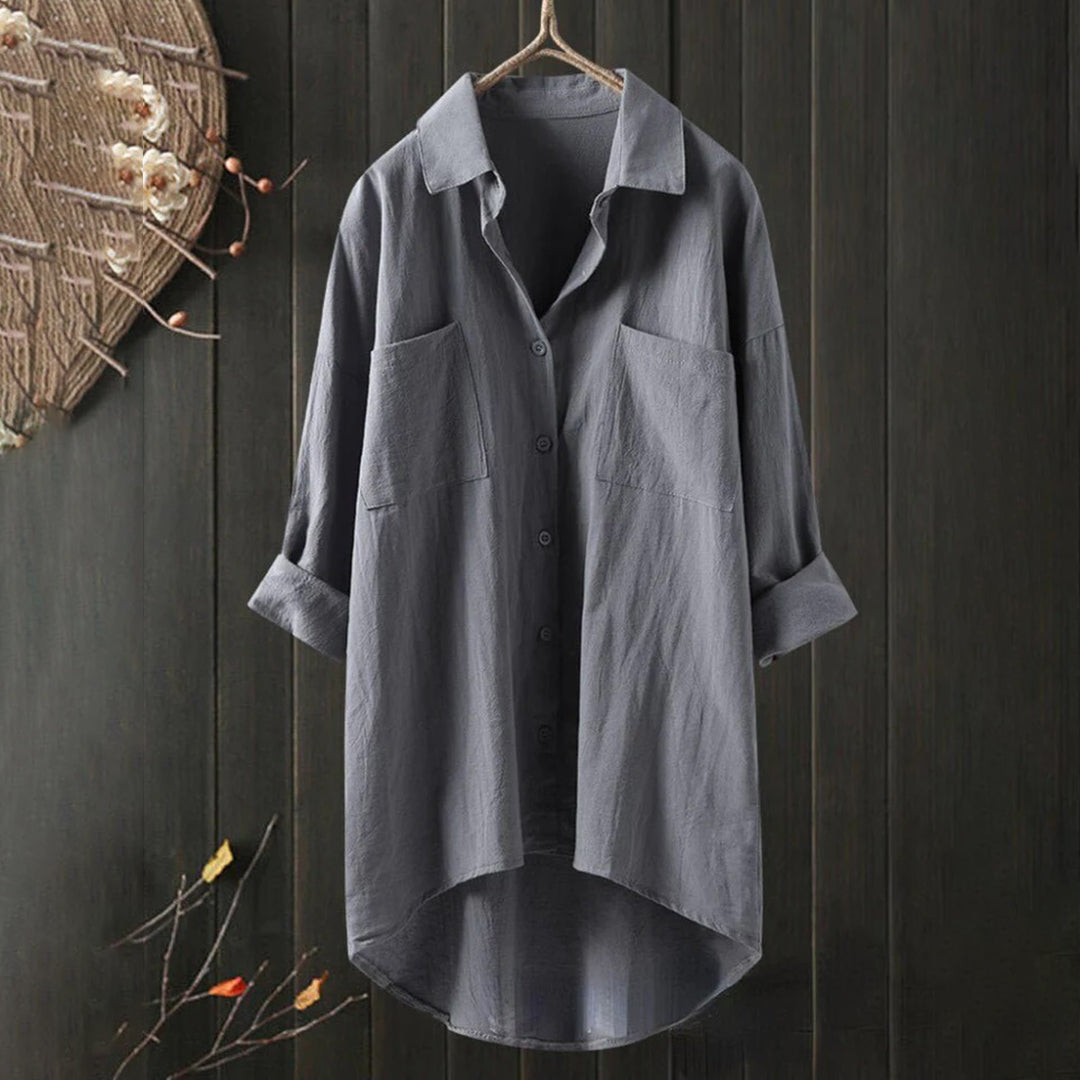 Women's Shirt – Relaxed Fit – Breathable Fabric – Dropped Shoulders – Tunic Length