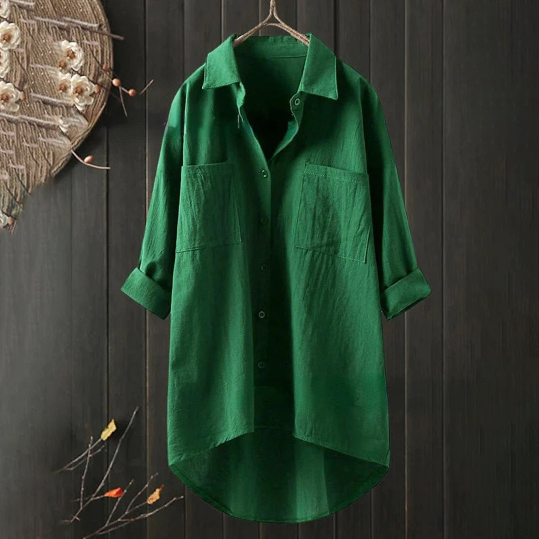 Women's Shirt – Relaxed Fit – Breathable Fabric – Dropped Shoulders – Tunic Length