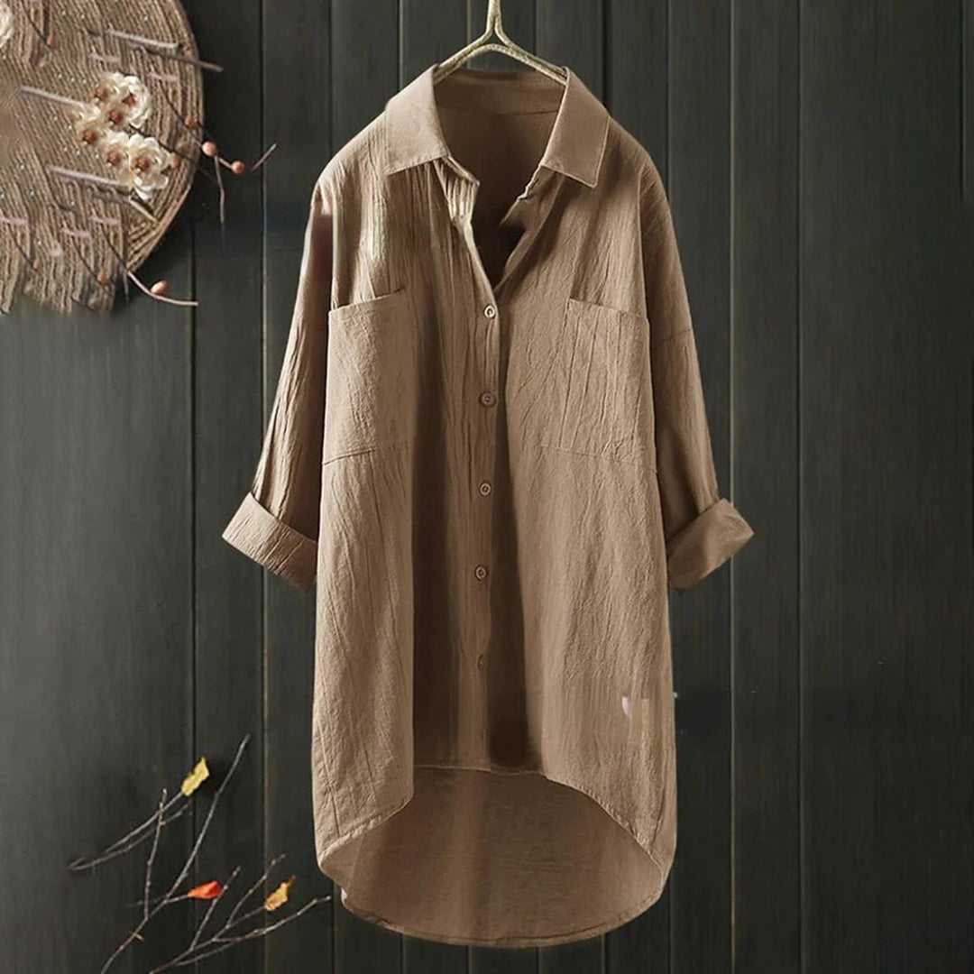 Women's Shirt – Relaxed Fit – Breathable Fabric – Dropped Shoulders – Tunic Length