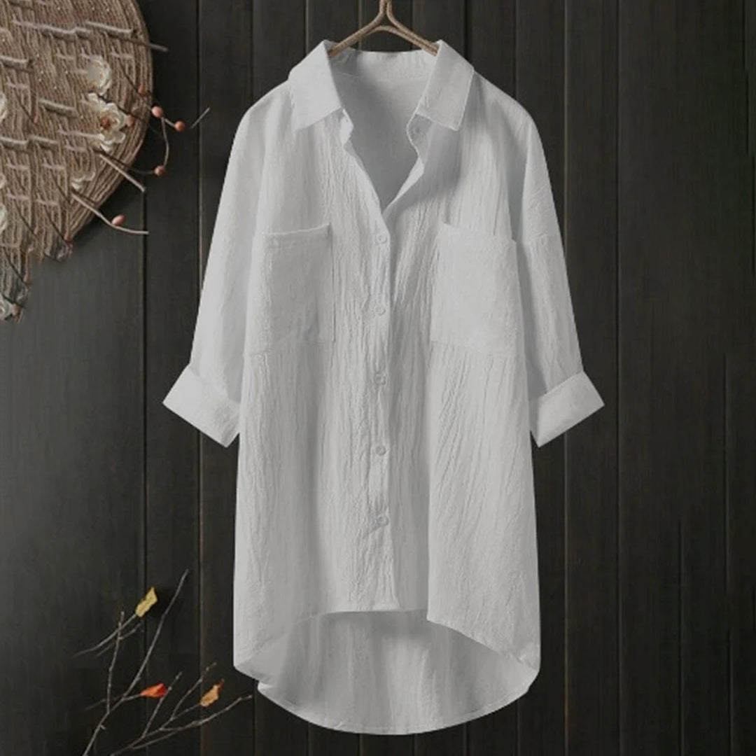 Women's Shirt – Relaxed Fit – Breathable Fabric – Dropped Shoulders – Tunic Length