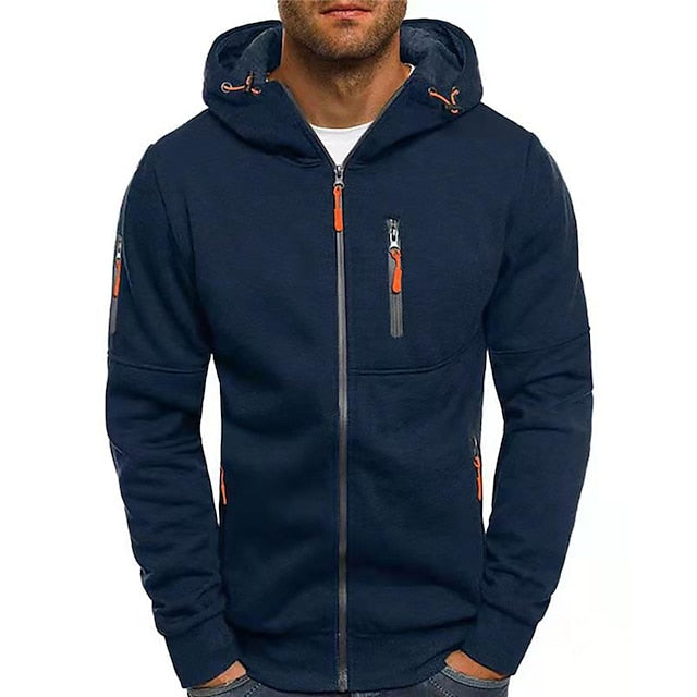 Men's Hoodie – Tailored Fit – Breathable Fabric – Zipper – Zippered Pockets