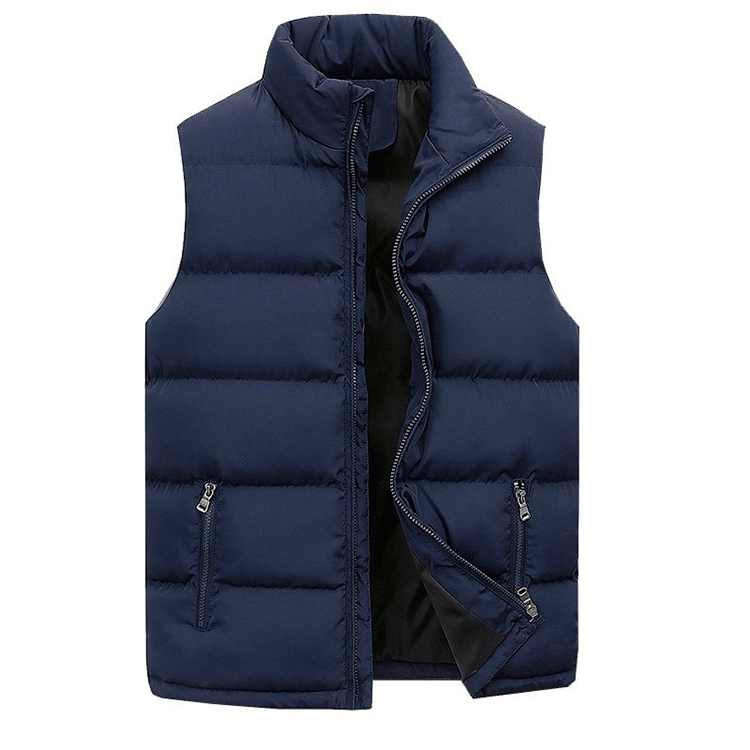 Men's Vest – Padded Lightweight Material – Regular Fit – High Collar – Zipper