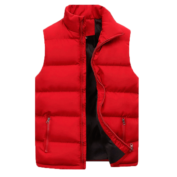 Men's Vest – Padded Lightweight Material – Regular Fit – High Collar – Zipper