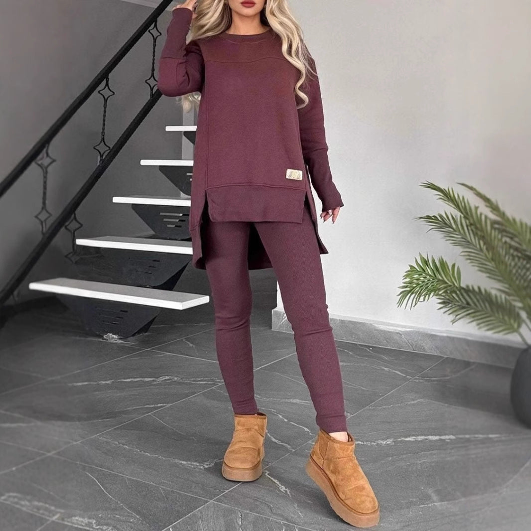 Women's Sweater – Oversized Fit – Soft Knit – Ribbed Details – Long Side Openings