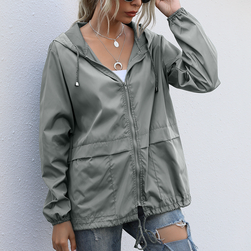 Women's Jacket with Hood – Lightly Water-Repellent – Relaxed Fit – Zipper